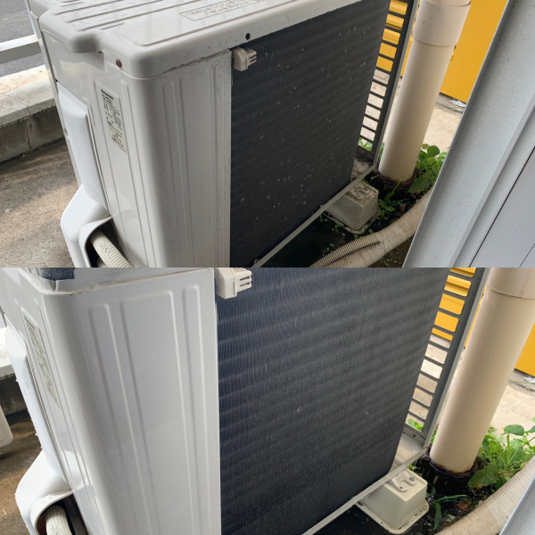 横浜市栄区で、天然成分の洗剤を使った 室内機+室外機のクリーニングです☆