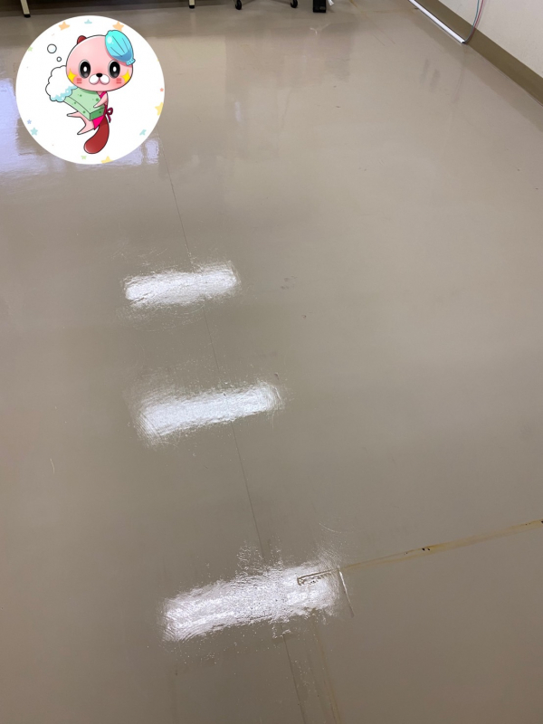 床の剥離&ワックス